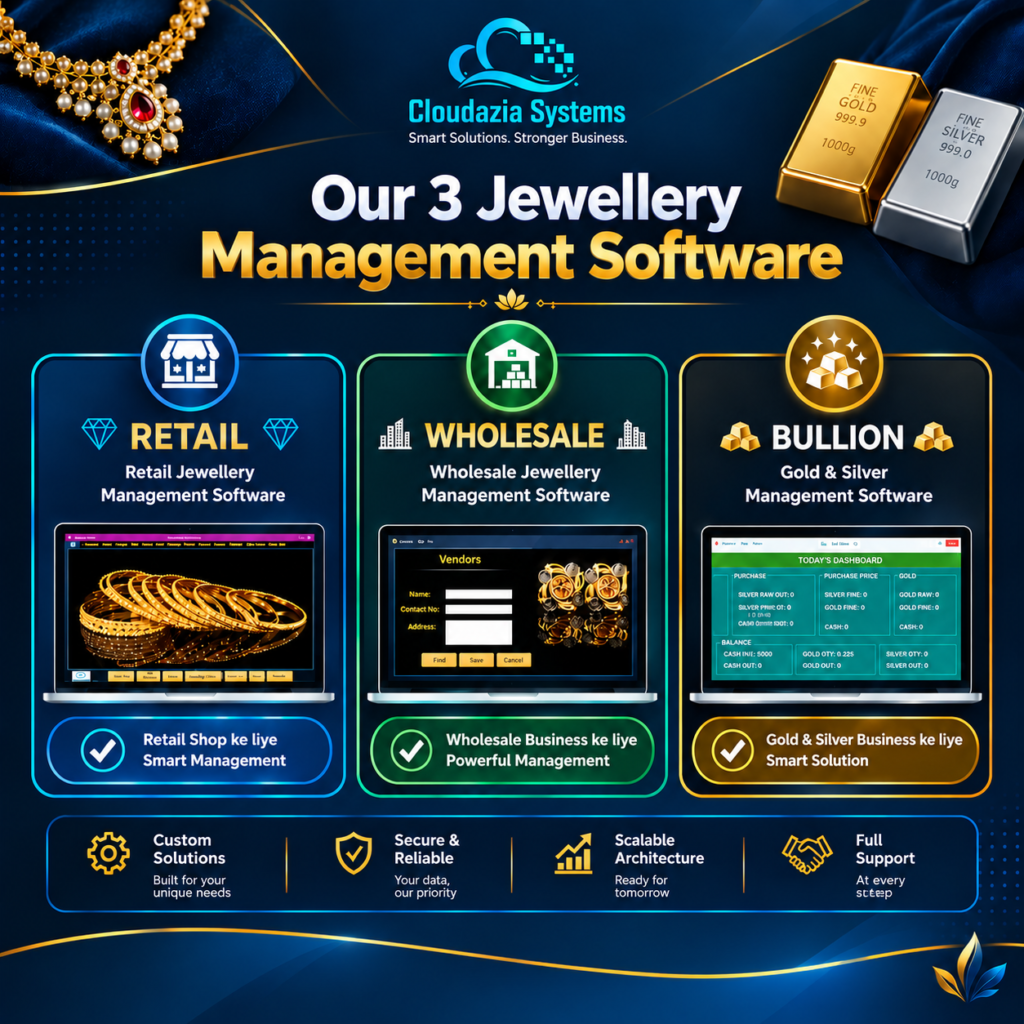 our 3 jewellery software - retail wholesale and bullion comparison
