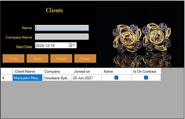 Our Customer Record Management interface
